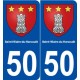 50 Saint-Hilaire-du-Harcouët blason autocollant plaque stickers ville