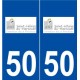 50 Saint-Hilaire-du-Harcouët logo autocollant plaque stickers ville