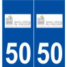 50 Saint-Hilaire-du-Harcouët logo autocollant plaque stickers ville