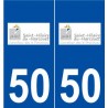 50 Saint-Hilaire-du-Harcouët logo autocollant plaque stickers ville