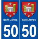 50 Saint-James blason autocollant plaque stickers ville