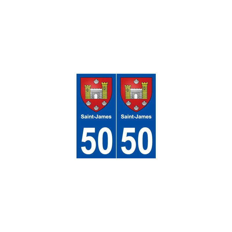 50 Saint-James blason autocollant plaque stickers ville