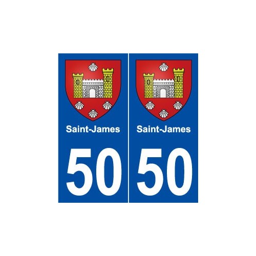 50 Saint-James blason autocollant plaque stickers ville