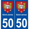 50 Saint-James blason autocollant plaque stickers ville