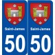 50 Saint-James blason autocollant plaque stickers ville