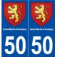 50 Saint-Martin-d'Aubigny blason autocollant plaque stickers ville