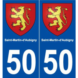 50 Saint-Martin-d'Aubigny blason autocollant plaque stickers ville