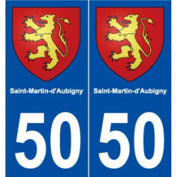 50 Saint-Martin-d'Aubigny blason autocollant plaque stickers ville