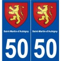 50 Saint-Martin-d'Aubigny blason autocollant plaque stickers ville