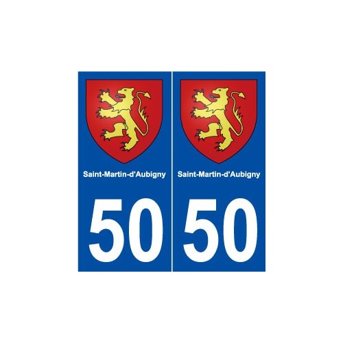 50 Saint-Martin-d'Aubigny blason autocollant plaque stickers ville