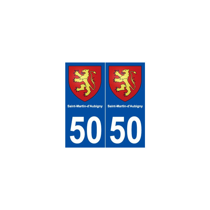 50 Saint-Martin-d'Aubigny blason autocollant plaque stickers ville
