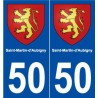 50 Saint-Martin-d'Aubigny blason autocollant plaque stickers ville