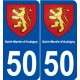 50 Saint-Martin-d'Aubigny blason autocollant plaque stickers ville