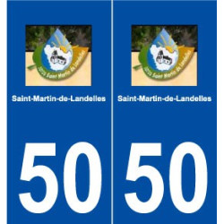 50 Saint-Martin-de-Landelles logo autocollant plaque stickers ville