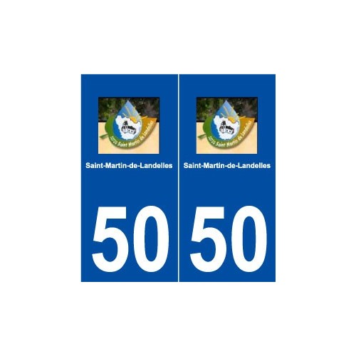 50 Saint-Martin-de-Landelles logo autocollant plaque stickers ville