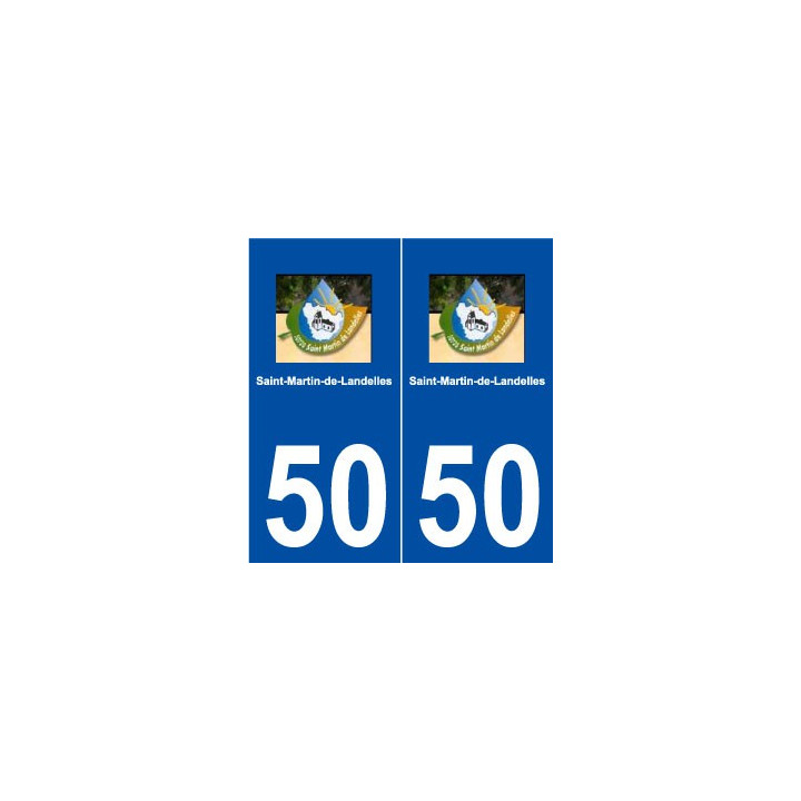 50 Saint-Martin-de-Landelles logo autocollant plaque stickers ville