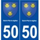 50 Saint-Pierre-église blason autocollant plaque stickers ville