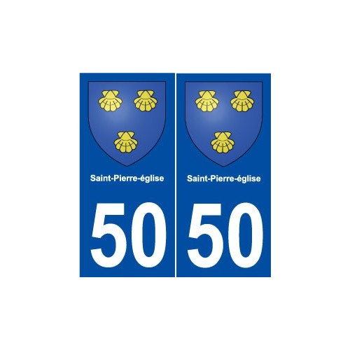 50 Saint-Pierre-église blason autocollant plaque stickers ville
