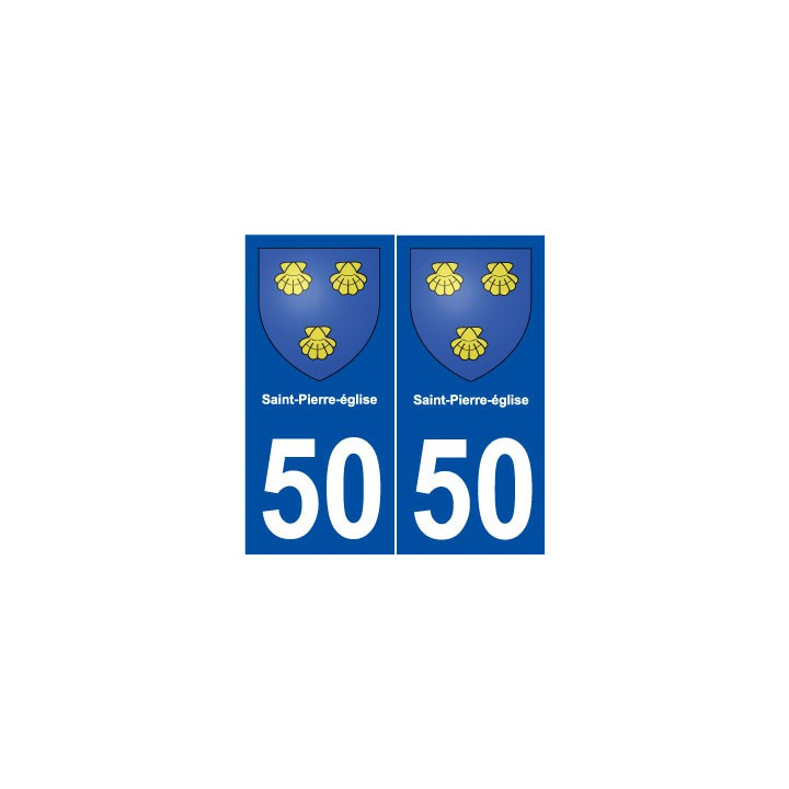 50 Saint-Pierre-église blason autocollant plaque stickers ville