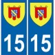 15 Cantal autocollant plaque blason armoiries stickers département
