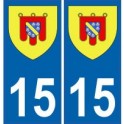 15 Cantal sticker plate coat of arms coat of arms stickers department