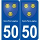 50 Saint-Pierre-église blason autocollant plaque stickers ville