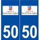 50 Saint-Pierre-église logo autocollant plaque stickers ville