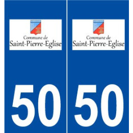 50 Saint-Pierre-église logo autocollant plaque stickers ville