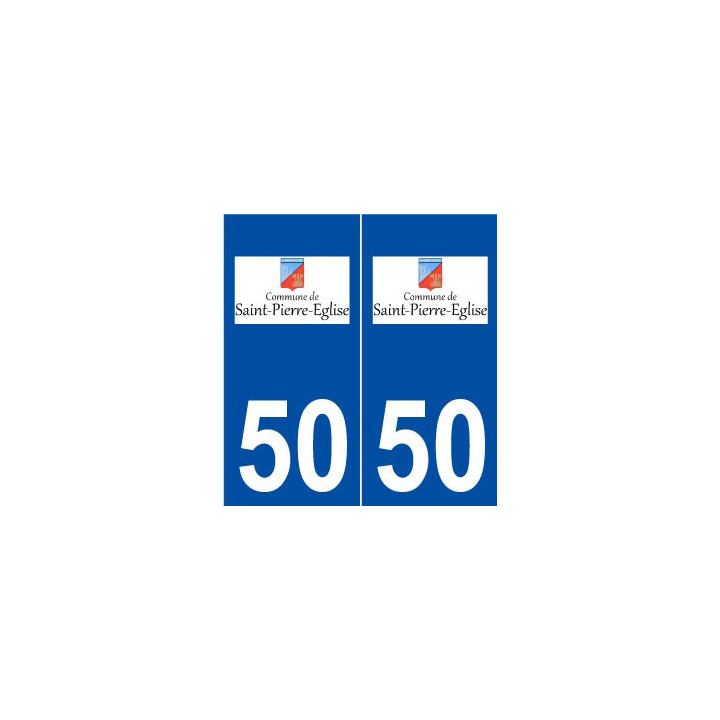 50 Saint-Pierre-église logo autocollant plaque stickers ville