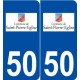 50 Saint-Pierre-église logo autocollant plaque stickers ville