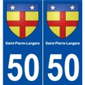 50 Saint-Pierre-Langers blason autocollant plaque stickers ville