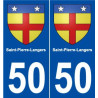 50 Saint-Pierre-Langers blason autocollant plaque stickers ville