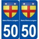 50 Saint-Pierre-Langers blason autocollant plaque stickers ville