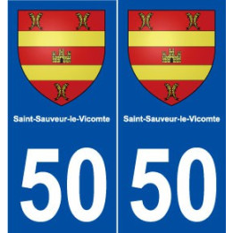 50 Saint-Sauveur-le-Vicomte blason autocollant plaque stickers ville