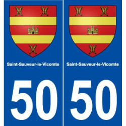50 Saint-Sauveur-le-Vicomte blason autocollant plaque stickers ville