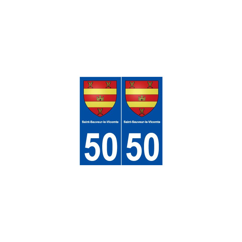 50 Saint-Sauveur-le-Vicomte blason autocollant plaque stickers ville