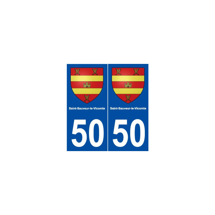 50 Saint-Sauveur-le-Vicomte blason autocollant plaque stickers ville