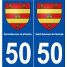 50 Saint-Sauveur-le-Vicomte blason autocollant plaque stickers ville