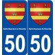 50 Saint-Sauveur-le-Vicomte blason autocollant plaque stickers ville