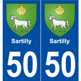 50 Sartilly blason autocollant plaque stickers ville