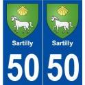 50 Sartilly blason autocollant plaque stickers ville