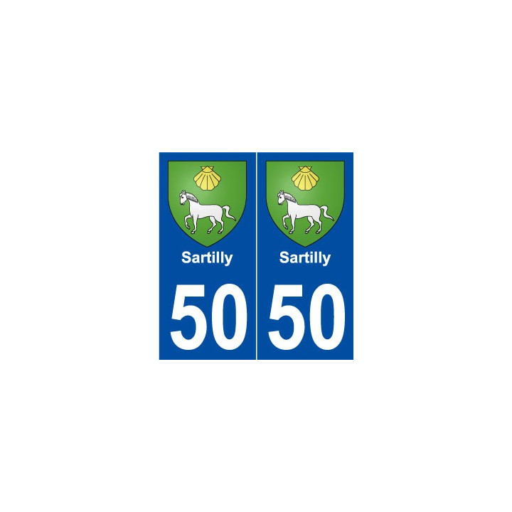 50 Sartilly blason autocollant plaque stickers ville