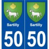 50 Sartilly blason autocollant plaque stickers ville