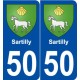 50 Sartilly blason autocollant plaque stickers ville