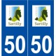 50 Sartilly logo autocollant plaque stickers ville