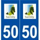 50 Sartilly logo autocollant plaque stickers ville