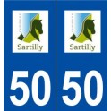 50 Sartilly logo autocollant plaque stickers ville