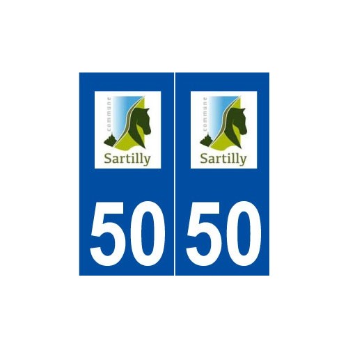 50 Sartilly logo autocollant plaque stickers ville