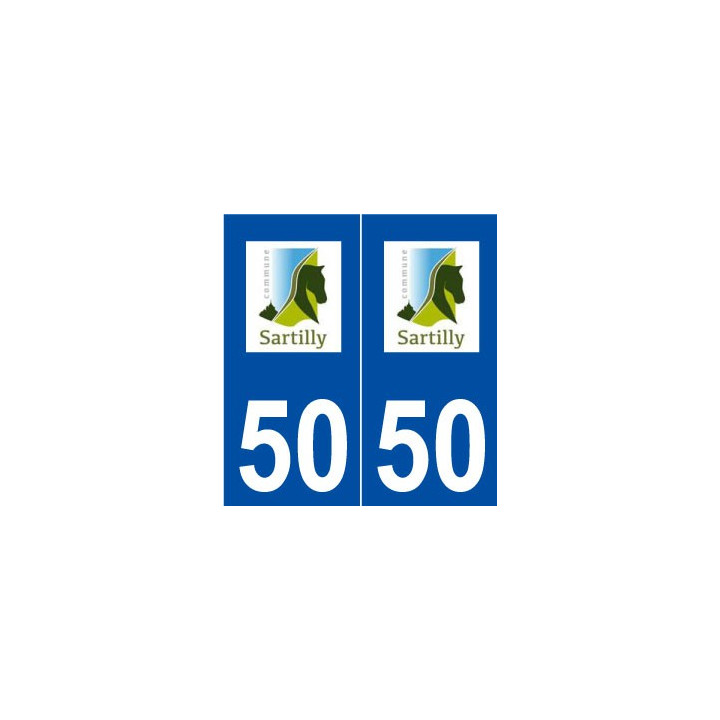50 Sartilly logo autocollant plaque stickers ville