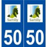 50 Sartilly logo autocollant plaque stickers ville